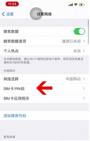 双河苹果14维修网分享如何给iPhone14的SIM卡设置密码 